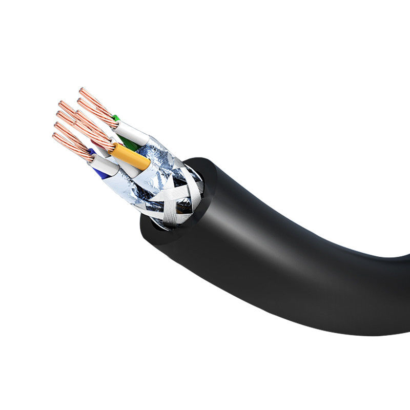 검은 안정적 1M 2M 3M 5M 10M 24AWG 4 쌍 Cat7 패치 코드