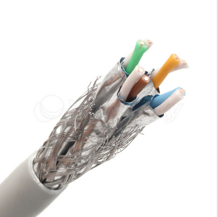 도전판 0.58 밀리미터 관리인 HDPE PVC 단열재 SFTP Cat6a 케이블, 이더넷 Cat6a 케이블
