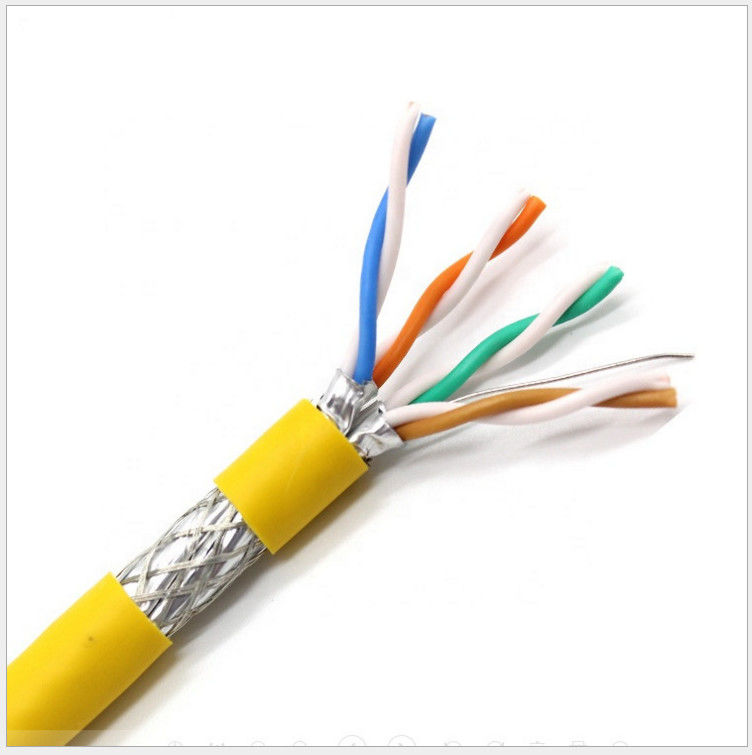 도전판 0.58 밀리미터 관리인 HDPE PVC 단열재 SFTP Cat6a 케이블, 이더넷 Cat6a 케이블
