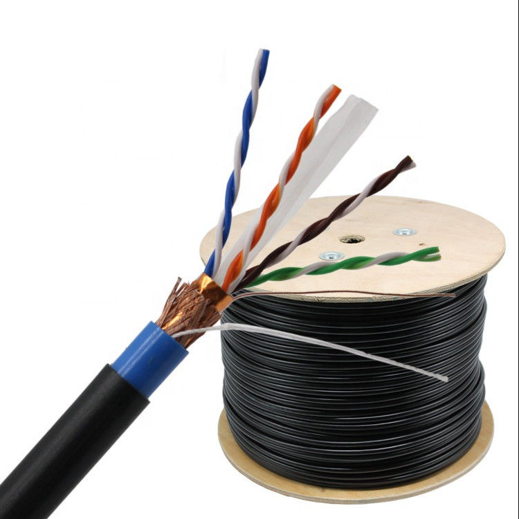 305M PVC 4P 뒤틀린 쌍 SFTP Cat6은 Ethernet 케이블, SFTP Cat6 PVC 케이블을 보호했습니다