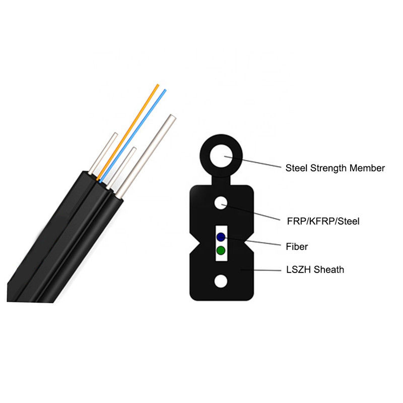 광섬유는 1 핵심에게 2 핵심 FTTH 드롭 케이블 G657을 전송합니다