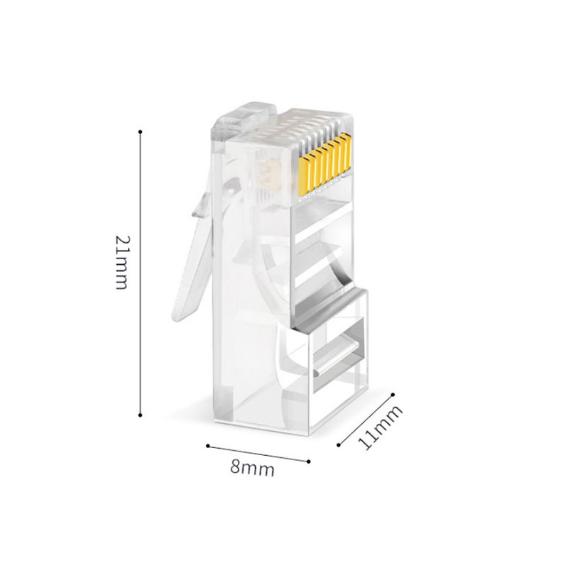 이더넷 Cat5 Cat6 8P8C RJ45 연결기 남자 UTP 보호할 필요가 없는 툴레스스 크리스탈 머리 모듈 플러그